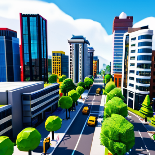 Home 4 **
A vibrant, bustling city scene in a Roblox simulator game, featuring diverse architectural styles, modern buildings, and happy, fully clothed citizens. The image should convey a sense of community and activity, with parks, shops, and detailed city planning. Safe for work, appropriate content, fully clothed, professional, perfect anatomy, natural proportions, high quality.
**